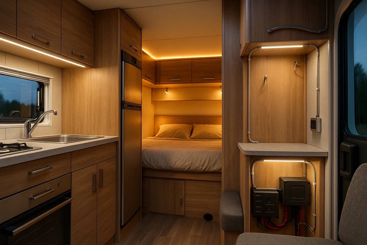 Illustration réglette LED camping‑car